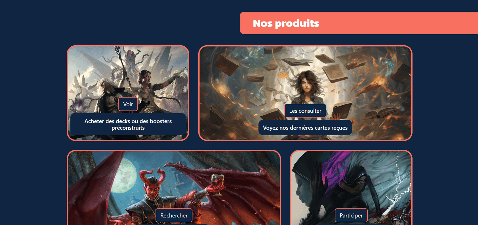 Capture d'écran du site l'Antre du joueur